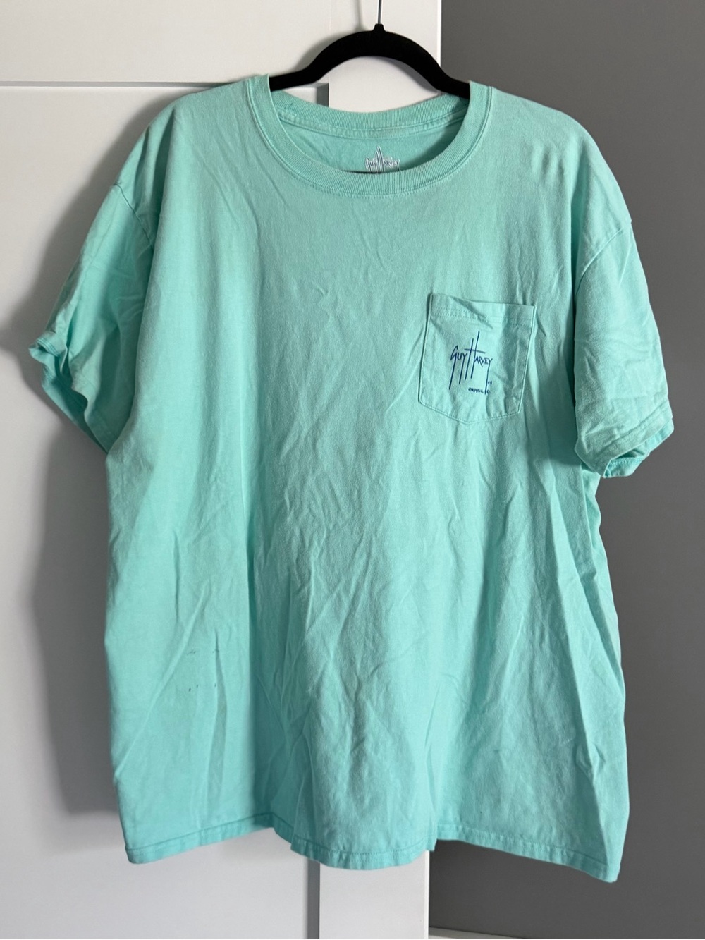 Guy Harvey Proudly Southern Marlin Graphic Pocket T-Shirt Aqua